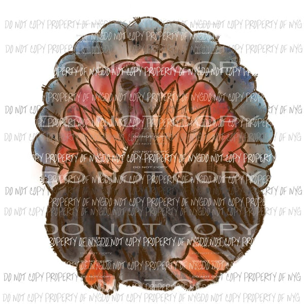 Turkey watercolor sketch Sublimation transfers Heat Transfer