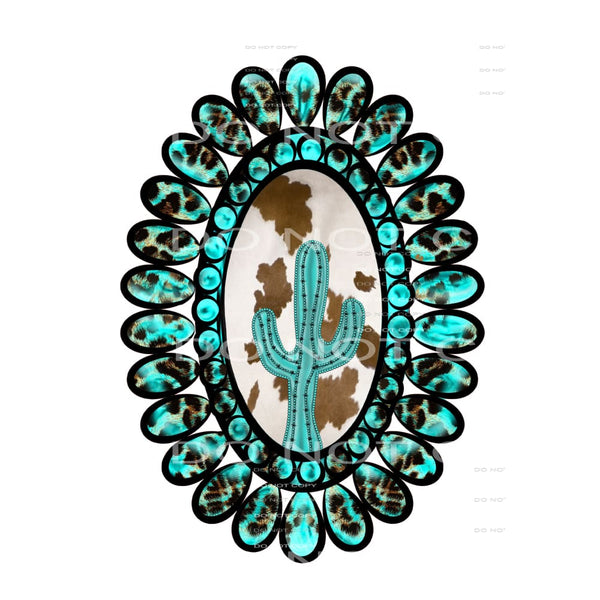 Turquoise cactus # 2075 Sublimation transfers - Heat 