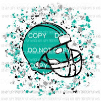 Turquoise football helmet Sublimation transfers Heat Transfer
