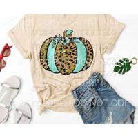 Turquoise Leopard Pumpkin Flower #127 Sublimation transfers 