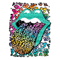 Turquoise Lips Bright Colors Leopard Sublimation transfers -