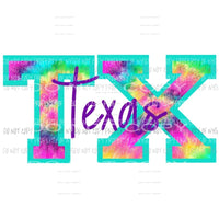 TX Tie Dye Texas Sublimation transfers Heat Transfer