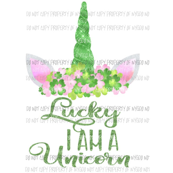 unicorn lucky 1 Sublimation transfers St Patricks Day Pattys day Heat Transfer