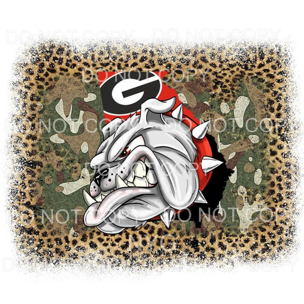 University Of Georgia Bulldogs Mascott Football Leopard Camo