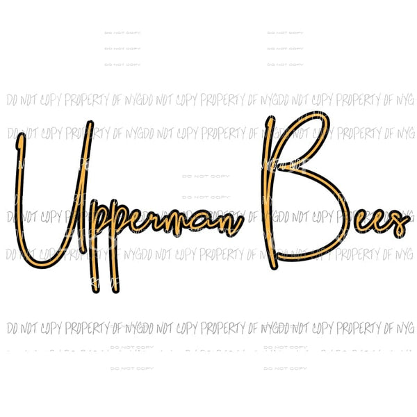 Upperman Bees custom Sublimation transfers Heat Transfer