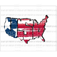 USA # 2 red white blue united states of america shape Sublimation transfers Heat Transfer