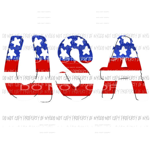 USA red white blue flag Sublimation transfers Heat Transfer