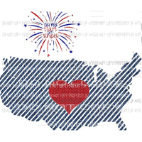 USA stars and stripes with pocket Sublimation transfers Heat Transfer