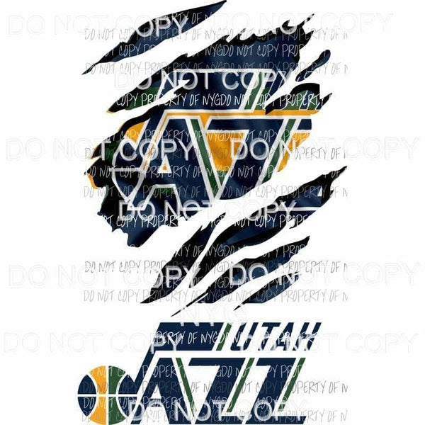 Utah Jazz ripped design Sublimation transfers Heat Transfer
