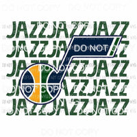 Utah Jazz stacked Sublimation transfers Heat Transfer