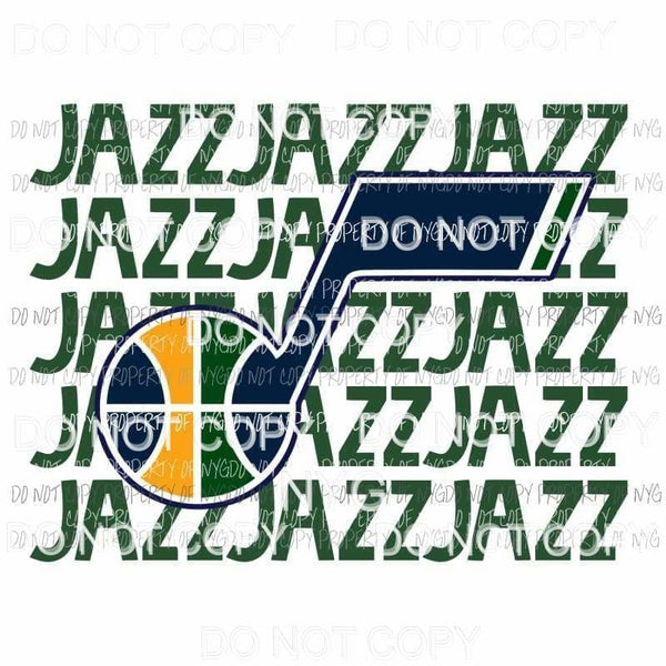 Utah Jazz stacked Sublimation transfers Heat Transfer