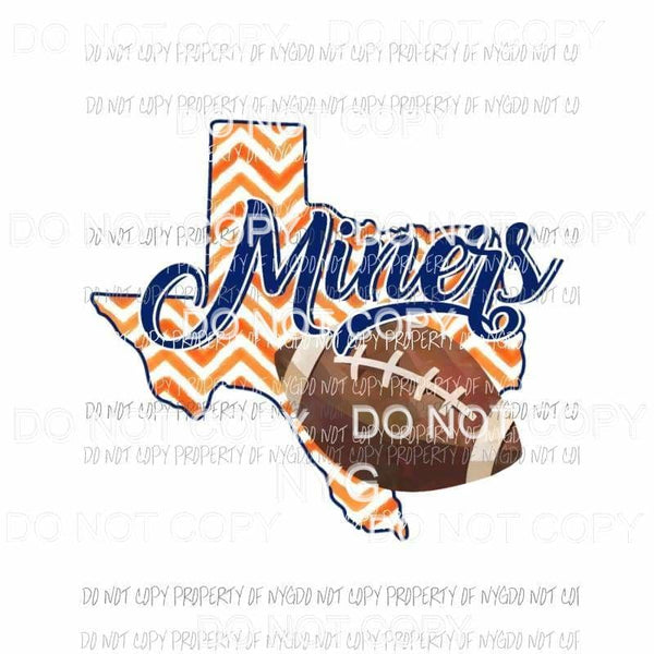 UTEP Minors Texas El Paso football chevron state Sublimation transfers Heat Transfer