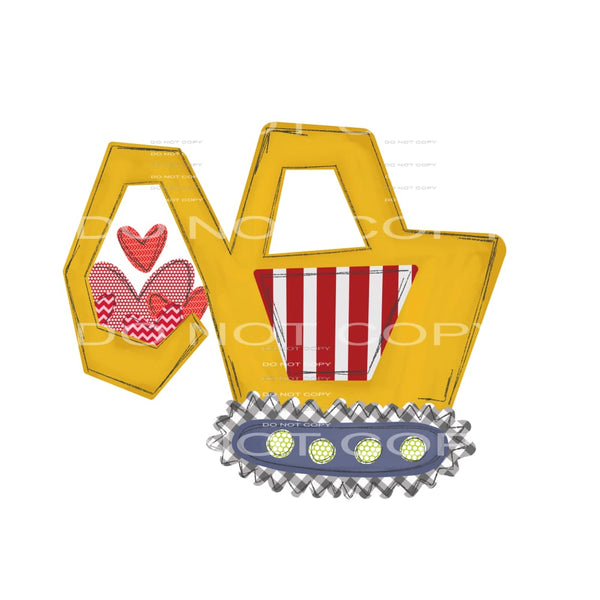 Valentine Bulldozer Hearts Sublimation transfers - Heat 