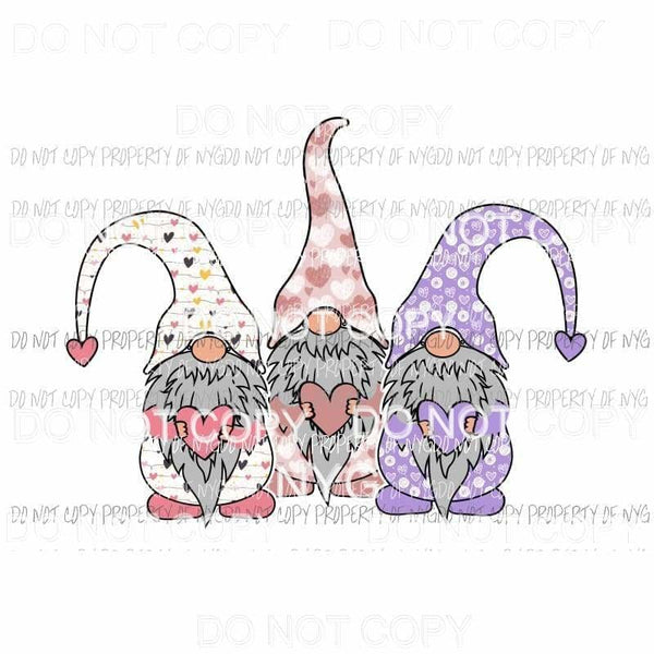 Valentines Gnomes #6 pink purple Sublimation transfers Heat Transfer