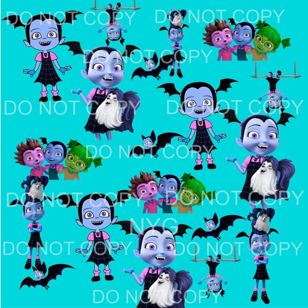 Vampirina and Characters Vampire Teal Background Sheet #1593