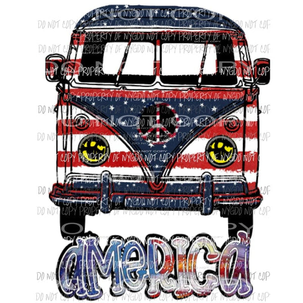 VB Van America Sublimation transfers usa 4th of july america memorial labor day Heat Transfer