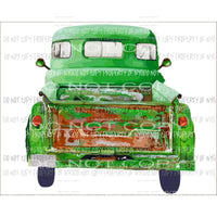 Vintage Green Truck Sublimation transfers Heat Transfer