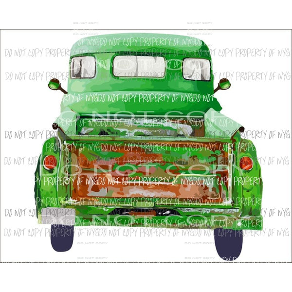 Vintage Green Truck Sublimation transfers Heat Transfer