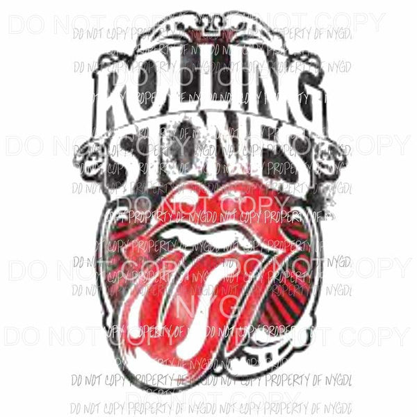 Vintage Rolling Stones lips Sublimation transfers Heat Transfer