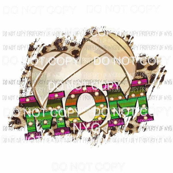 Volleyball Mom marquee serape leopard Sublimation transfers Heat Transfer