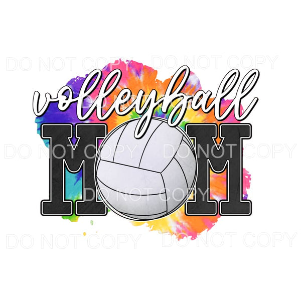 VolleyBall Mom Tie Dye Background Sublimation transfers - 