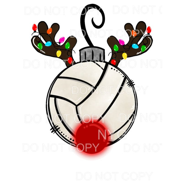 Volleyball Rudolph Reindeer Ornament Christmas Lights #1309 