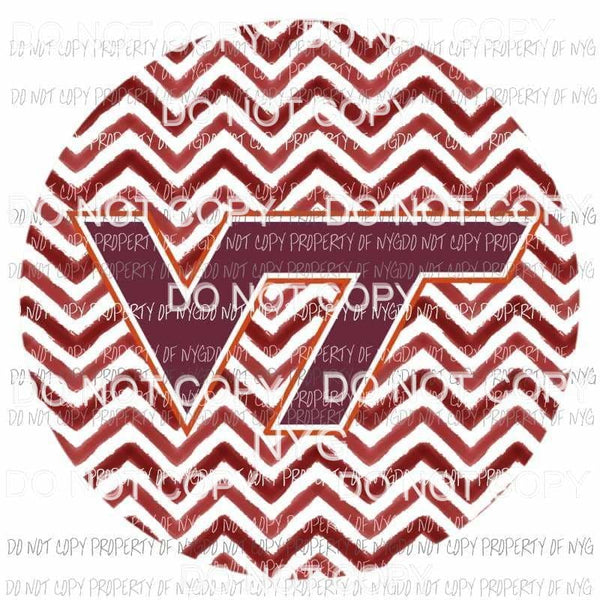 VT Virginia Tech Hokies chevron circle Sublimation transfers Heat Transfer