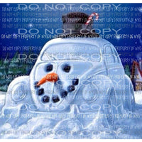 VW bug snowman Sublimation transfers Heat Transfer