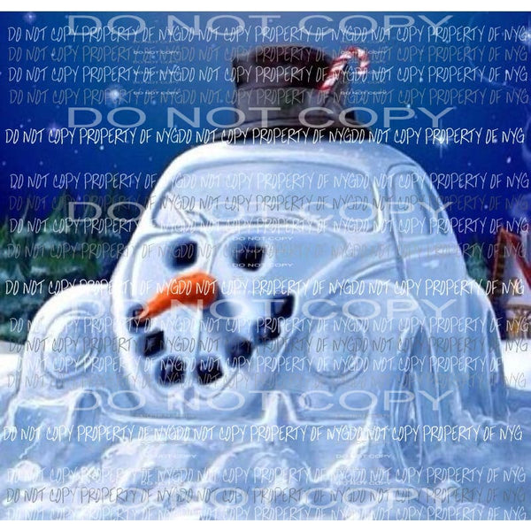VW bug snowman Sublimation transfers Heat Transfer