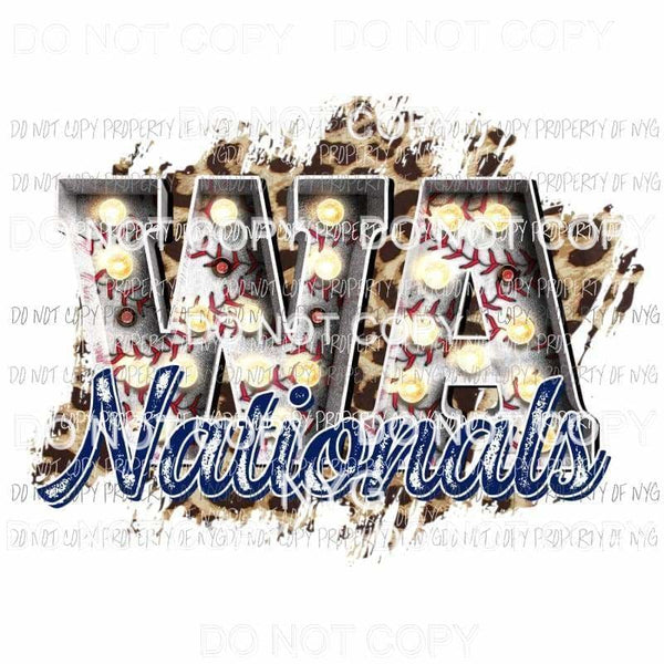 WA Nationals baseball marquee Washington leopard Sublimation transfers Heat Transfer