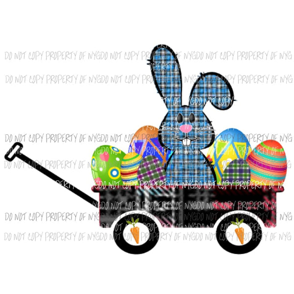 Wagon Bunny Boy 2 Sublimation transfers Heat Transfer