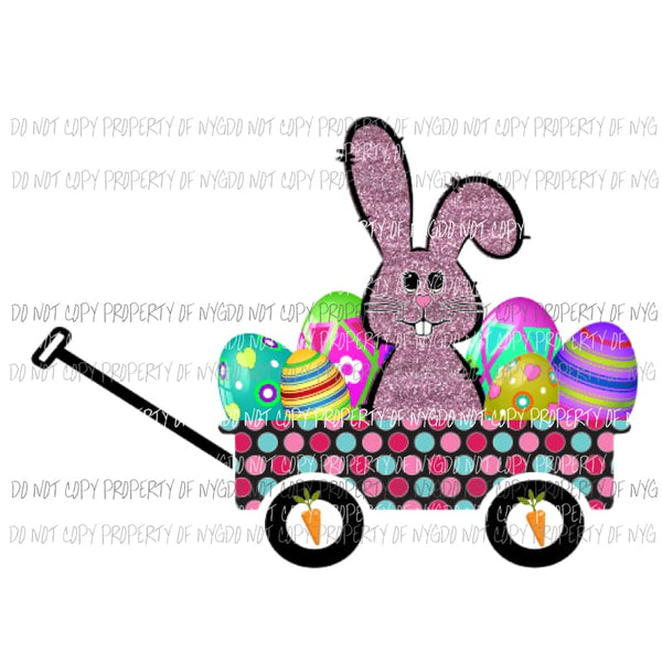 Wagon Bunny Girl 1 Sublimation transfers Heat Transfer
