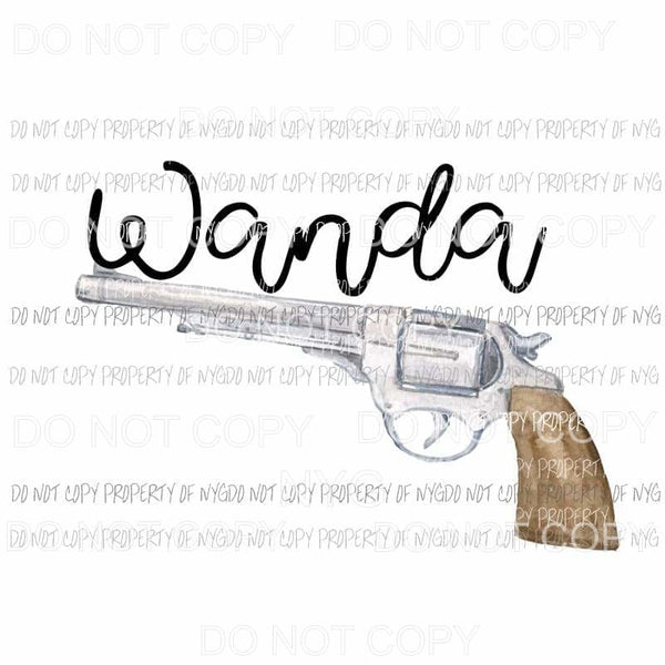 Wanda pistol watercolor Sublimation transfers Heat Transfer