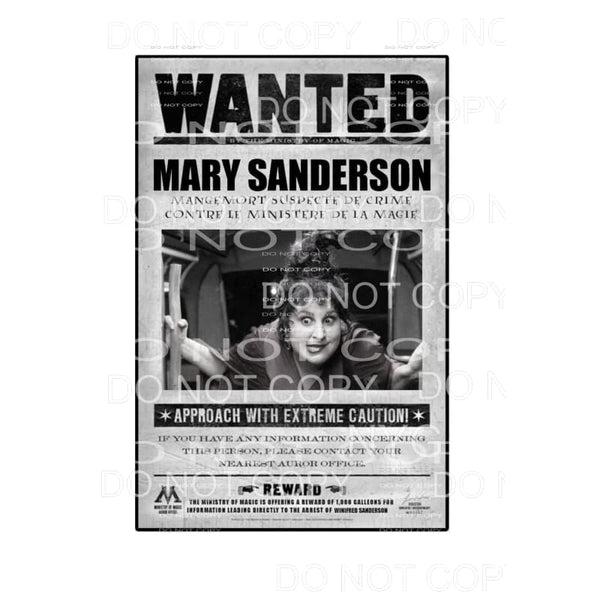 Wanted sanderson sister MARY hocus pocus Sublimation 