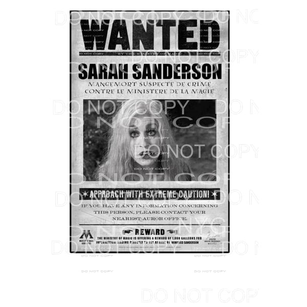 Wanted sanderson sister sarah hocus pocus Sublimation 