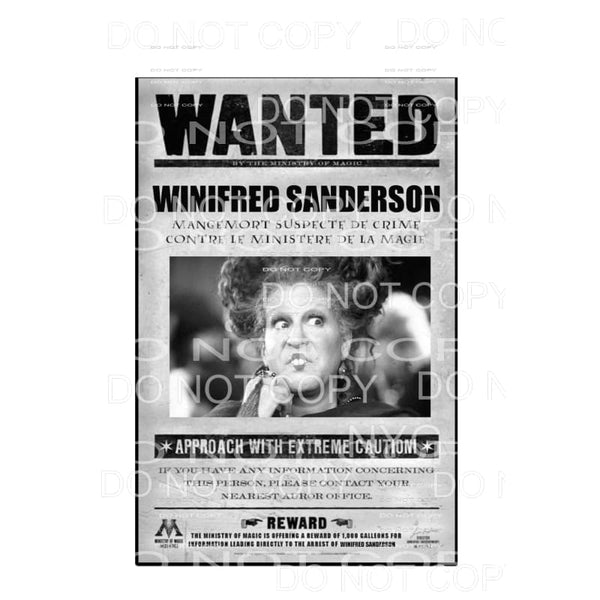 Wanted sanderson sister WINIFRED hocus pocus Sublimation 