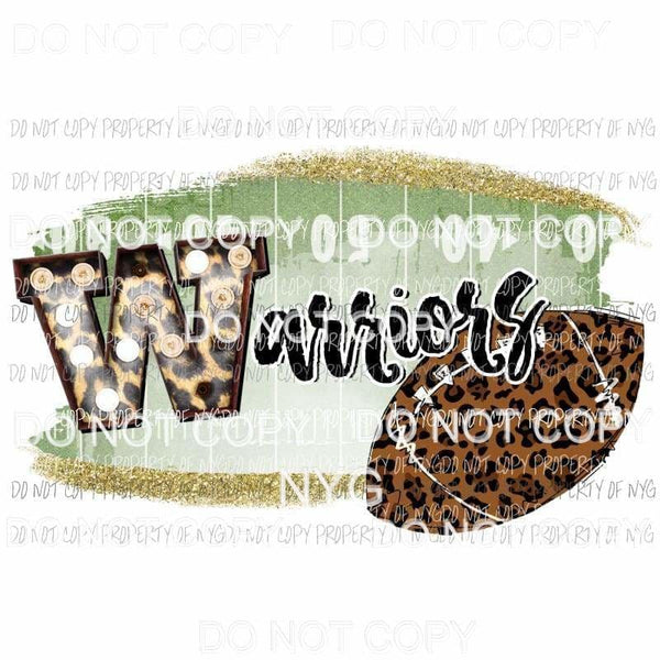 Warriors football field leopard Sublimation transfers Heat Transfer