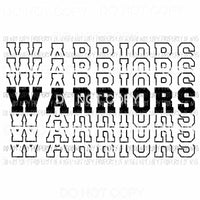Warriors mirrored Sublimation transfers Heat Transfer
