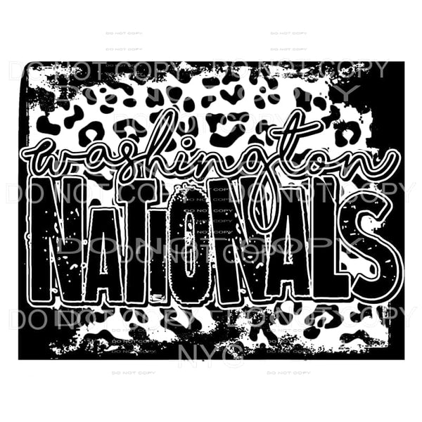 Washington Nationals Baseball Black Leopard Sublimation 