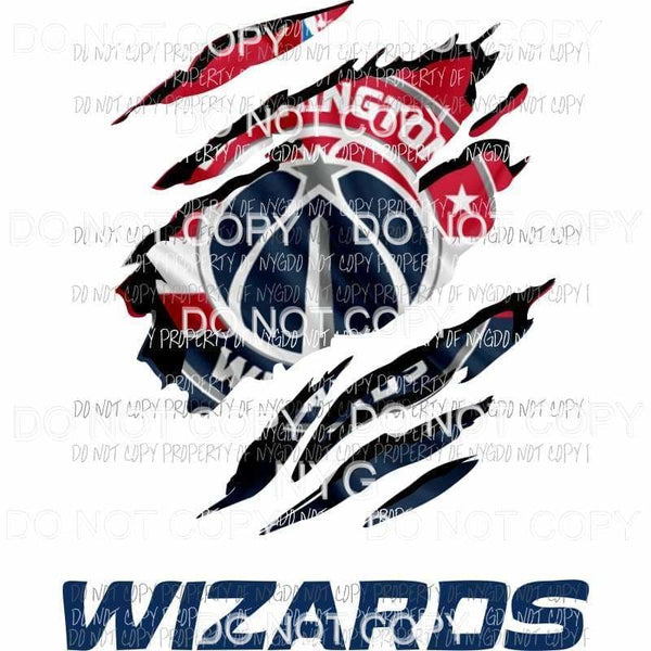 Washington Wizards ripped design Sublimation transfers Heat Transfer