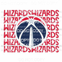 Washington Wizards stacked Sublimation transfers Heat Transfer