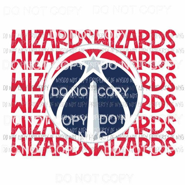 Washington Wizards stacked Sublimation transfers Heat Transfer