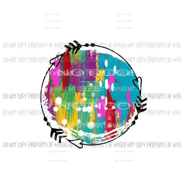 watercolor rainbow circle sublimation transfers Heat Transfer