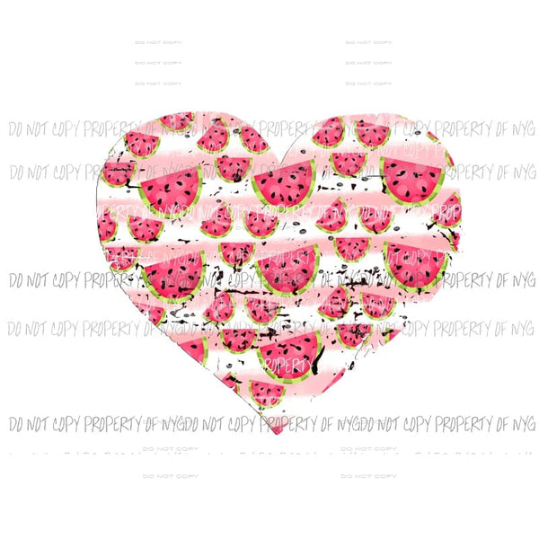 Watermelon Heart Sublimation transfers Heat Transfer