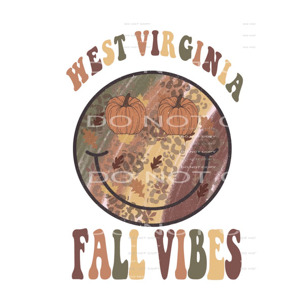 West Virginia Fall Vibes # 5528 Sublimation transfers - Heat