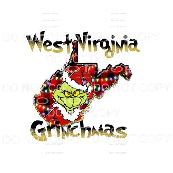 West Virginia Grinchmas Sublimation transfers - Heat 