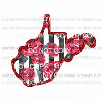 West Virginia red floral stripes Sublimation transfers Heat Transfer