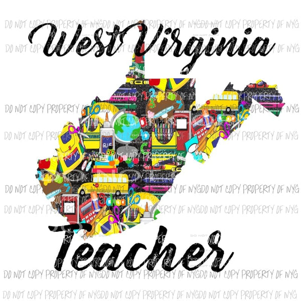 West Virginia Teacher 2 Sublimation transfers Heat Transfer