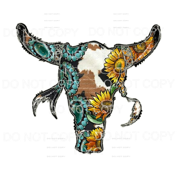 Western BOHO Skull #54 Sublimation transfers - Heat Transfer