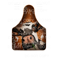 Western Cow Brown Cowhide Cow Tag #2161 Sublimation 